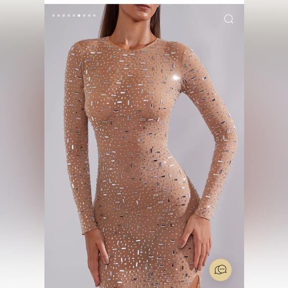 Oh Polly Dresses & Skirts - Oh Polly Portia dress nude bling sexy nwt